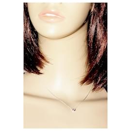 Tiffany & Co-Tiffany & Co. Silver 925 By the Yard Pendant Necklace Amethyst 0.14ct-Silvery