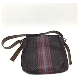 Bottega Veneta-Bottega Veneta Intrecciato Leather Messenger Bag-Brown