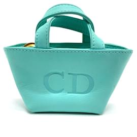 Christian Dior-Christian Dior Dior CD Logo Micro Bag Mini Pouch Charm Handbag-Turquoise