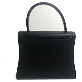 Givenchy-Givenchy Vintage 2-Way Leather Shoulder Bag/Handbag-Black