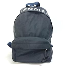 Balenciaga-Balenciaga 565798 Wheel Backpack S Nylon-Black,White