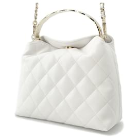 Chanel-Chanel Coco Mark Matelasse Caviar Skin Shoulder Bag-White