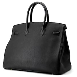 Hermès-Hermes Birkin 35 Handbag in Black Togo Leather-Black