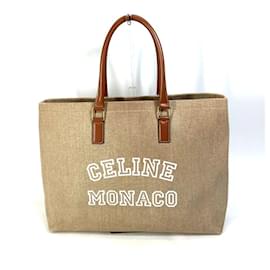 Céline-Celine 19006 Horizontal Cabas Logo Tote Bag-Brown