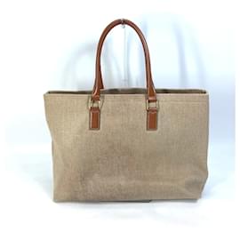 Céline-Celine 19006 Horizontal Cabas Logo Tote Bag-Brown