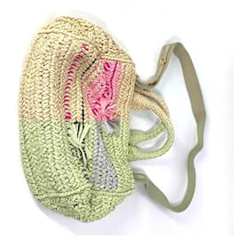 Prada-Prada Triangle Logo Canapa 2-Way Bag-Pink,Beige