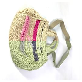 Prada-Prada Triangle Logo Canapa 2-Way Bag-Pink,Beige