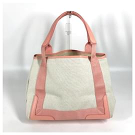 Balenciaga-Balenciaga Light Pink Canvas and Leather Tote Bag-Pink