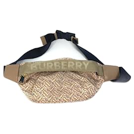Burberry-Burberry TB Monogram Nylon Shoulder Bag-Beige