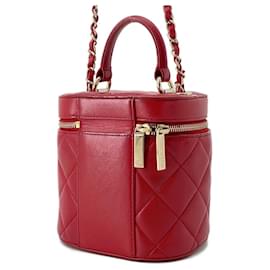 Chanel-Chanel Red Lambskin Shoulder Bag-Red