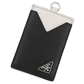 Prada-Prada Saffiano Leather Business Card Case-Brown,Black,White