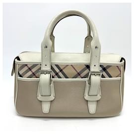 Burberry-Burberry Check Mini Boston Bag-Beige