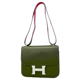 Hermès-Hermes Constance 18 Box Calf Shoulder Bag-Red