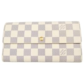 Louis Vuitton-Louis Vuitton Damier Azur Portefeuille Sarah Long Wallet-White