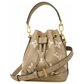 Louis Vuitton-Louis Vuitton Monogram Empreinte Two-Tone Nano Noe Shoulder Bag-Grey,Cream