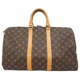Louis Vuitton-Louis Vuitton Monogram Keepall 45 Boston Bag-Brown