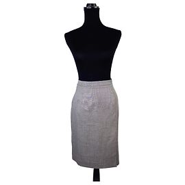 Vestido cinza de lã e seda Christian Dior Cinza