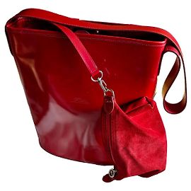 Longchamp Red Leather Shoulder Bag Red