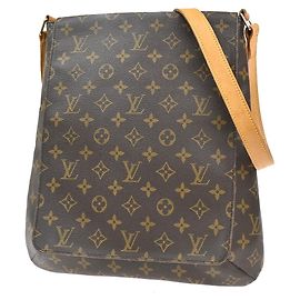 Louis Vuitton Musette Handtasche aus Monogramm-Canvas groß Braun