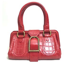 Céline Celine Gürtel Prägung Lederhandtasche Rot