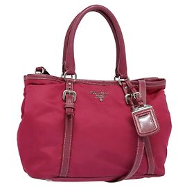 Borsa Tote PRADA Nylon 2way Rosa Argento Auth ki5875 Argento Rosa