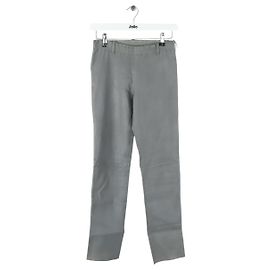 Stouls Graue Lederleggings Grau