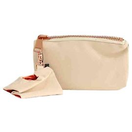 Stouls Beige leather clutch Beige