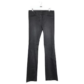 Jitrois Black leather straight pants Black