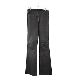 Jitrois Black leather straight pants Black