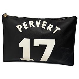 Givenchy Leder Clutch Schwarz Pervert 17 Schwarz