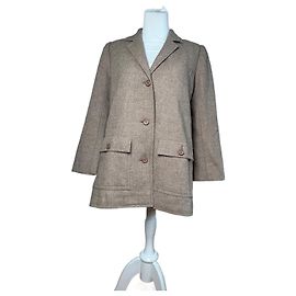 Vintage Dior Wool Trench M Brown Brown