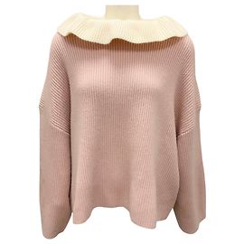 Pull en cachemire froncé Zoppez mauve vieilli Altuzarra Rose