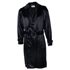 Schwarzer glänzender Trenchcoat von Saint Laurent 2021 Schwarz