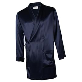 Saint Laurent-Saint Laurent, blue silk kimono 2022-Blue