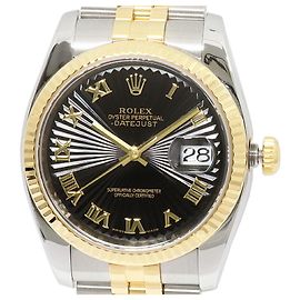 Rolex Datejust Au750 Edelstahl Schwarz