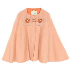 Poncho in cashmere e visone Fendi FF8364W18 Rosa