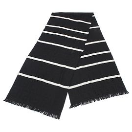 Fendi Wolle Seide Zucca Schal Braun Schwarz