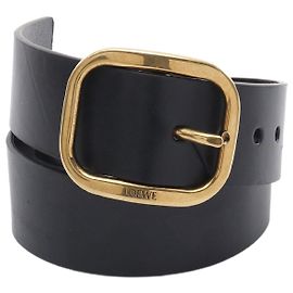 Loewe Round Soft Belt Leather Belt Black