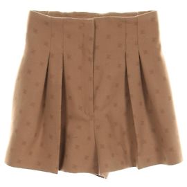 Fendi FF Calligraphy Wool Cashmere Pants Brown