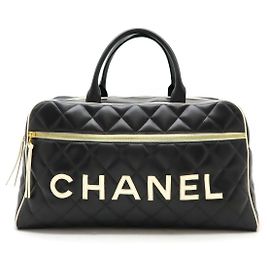 Chanel Leder Reisetasche Schwarz