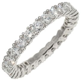 Boucheron Pt950 Voll-Diamant Ewigkeit Ring 3mm Silber
