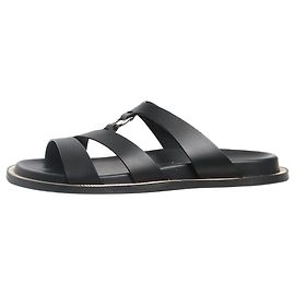 Salvatore Ferragamo Schwarze Ledersandalen - Größe EU 37,5 Schwarz