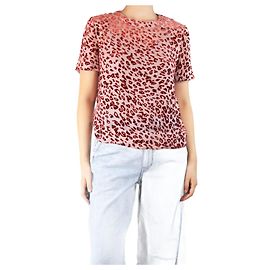 Rag & Bone Top in velluto leopardato rosa e rosso - taglia S Rosa