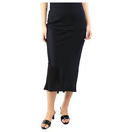 Dries Van Noten Schwarze Satin-Midirock - Größe UK 8 Schwarz