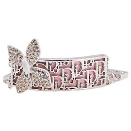 Pulseira ID Diorissimo Girly em cristal e esmalte banhada a paládio prateado Dior Prata