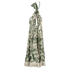 Abito Maxi Heritage Johanna Ortiz in Cotone Verde Verde