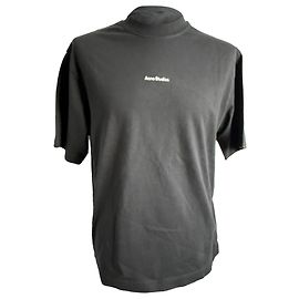 Camiseta Logo Acne Studios em algodão cinza Preto