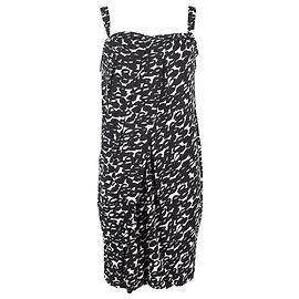 Robe sans manches imprimée Max Mara longueur genou en coton noir et blanc Autre Imprimé python