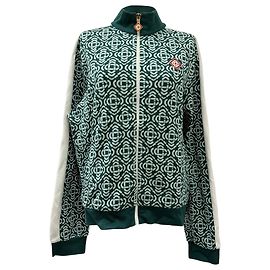 Autre Marque Casablanca Monogram-Jacquard Trainingsjacke aus grüner Baumwolle Andere
