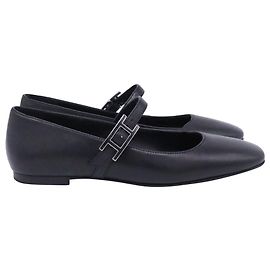 Ballerine Jane di Hermès in pelle nera Nero